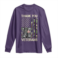 Thank You Veterans Long Sleeve Shirt Camo American Flag Military Supportive Veterans Day - Wonder Print Shop