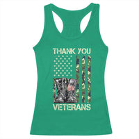 Thank You Veterans Racerback Tank Top Camo American Flag Military Supportive Veterans Day - Wonder Print Shop