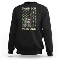Thank You Veterans Sweatshirt Camo American Flag Military Supportive Veterans Day - Wonder Print Shop