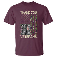 Thank You Veterans T Shirt Camo American Flag Military Supportive Veterans Day - Wonder Print Shop