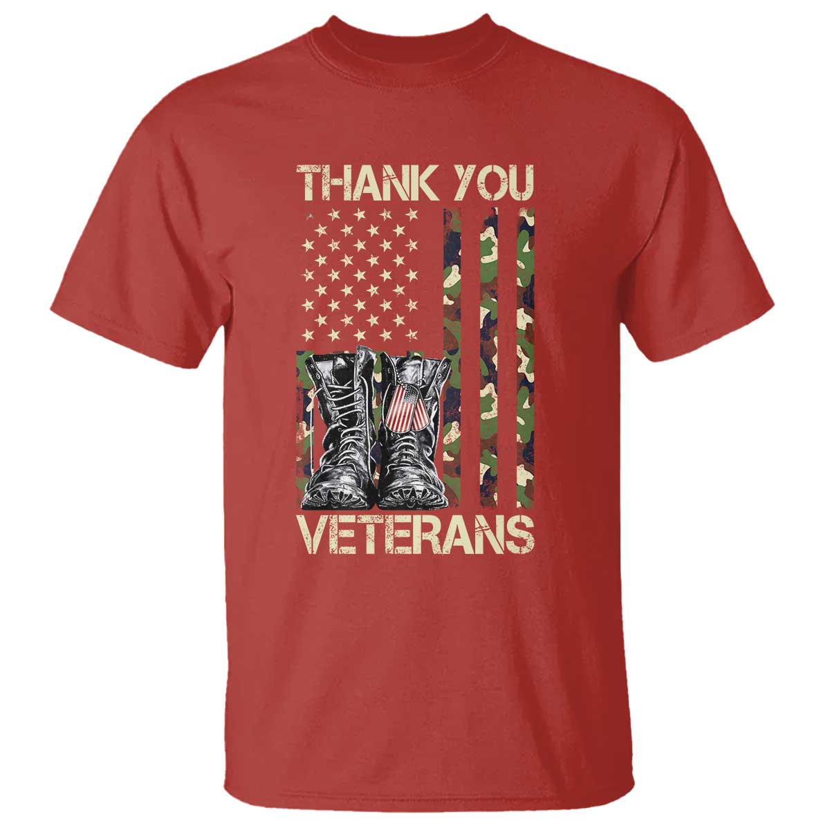 Thank You Veterans T Shirt Camo American Flag Military Supportive Veterans Day - Wonder Print Shop
