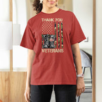 Thank You Veterans T Shirt For Women Camo American Flag Military Supportive Veterans Day - Wonder Print Shop