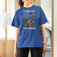 Thank You Veterans T Shirt For Women Camo American Flag Military Supportive Veterans Day - Wonder Print Shop