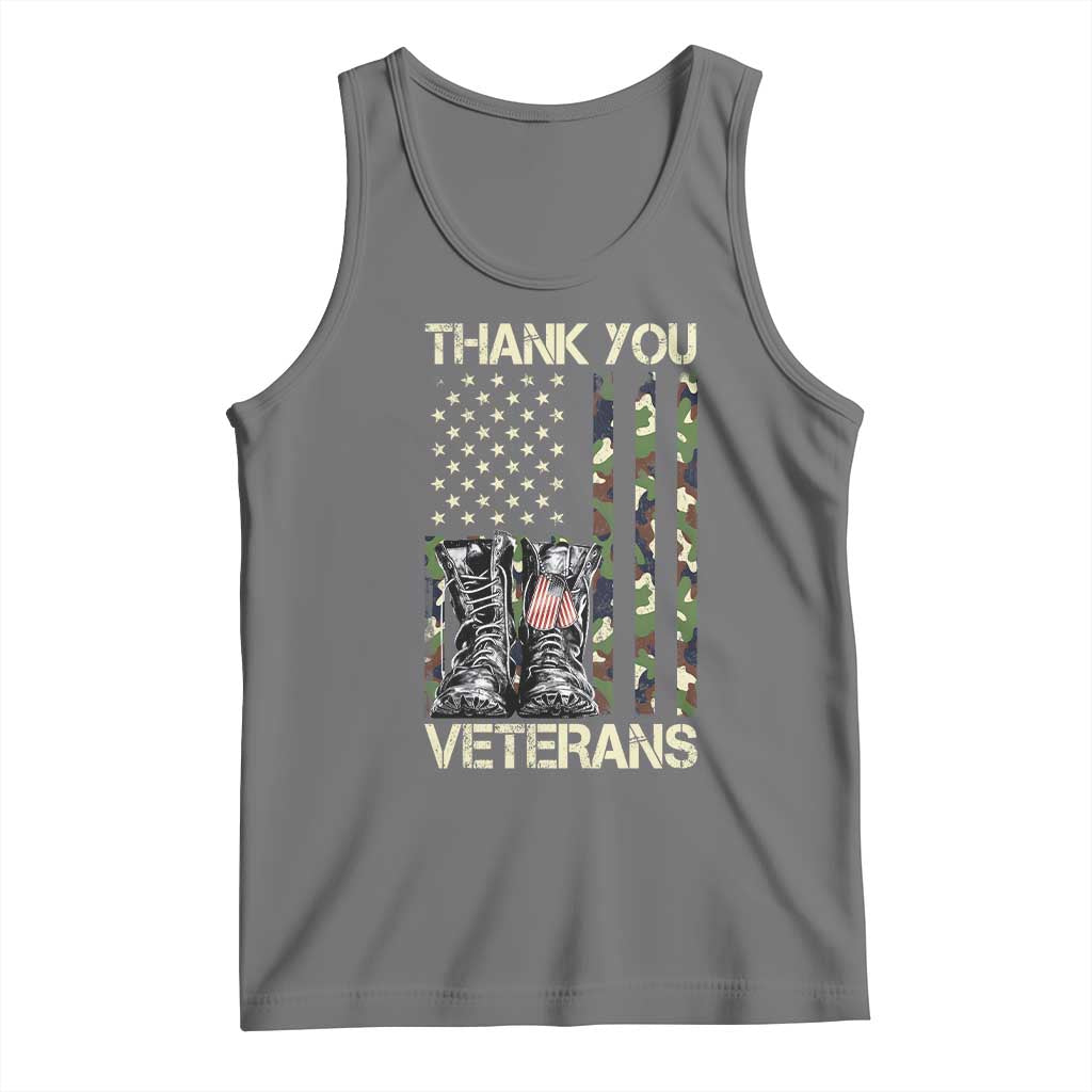 Thank You Veterans Tank Top Camo American Flag Military Supportive Veterans Day - Wonder Print Shop