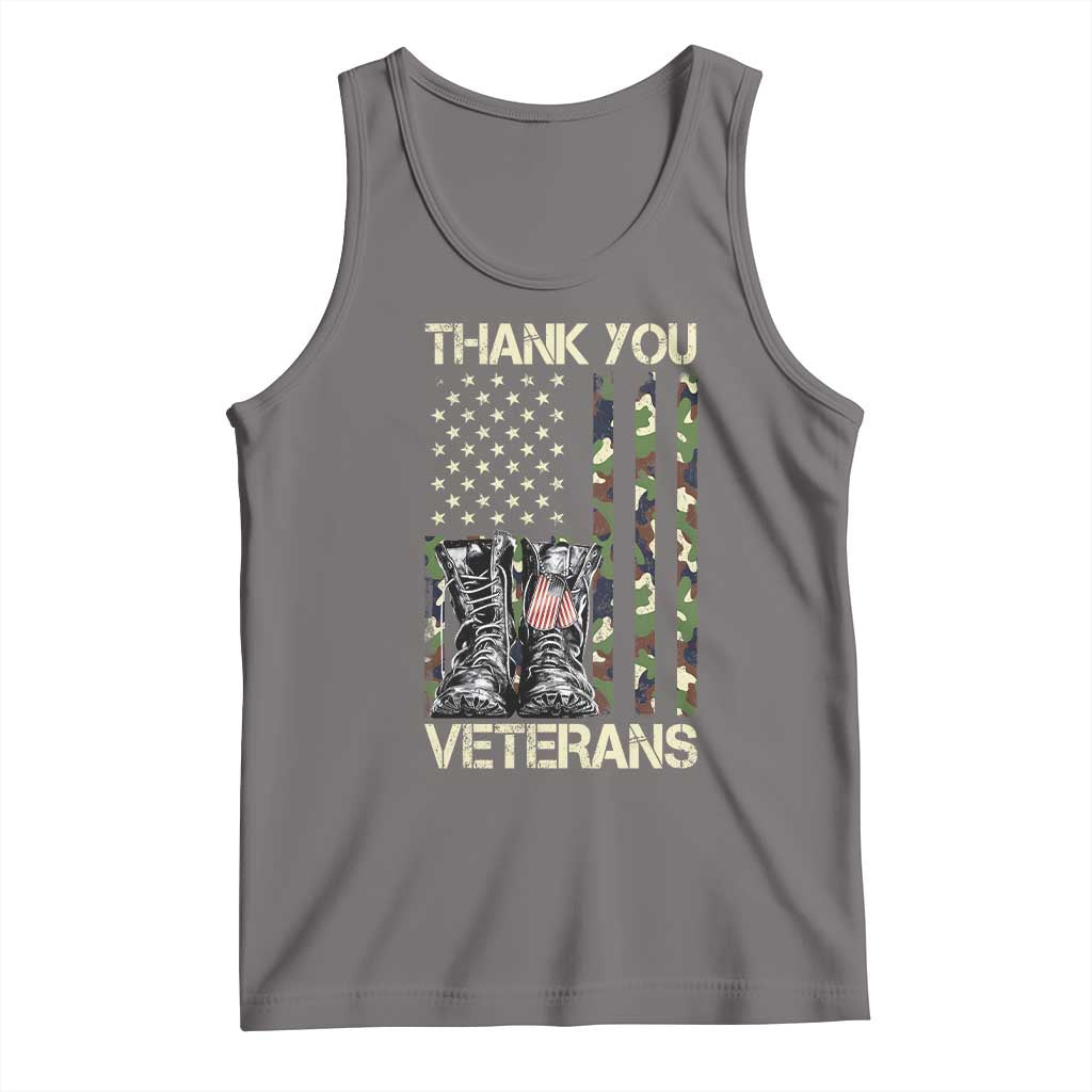 Thank You Veterans Tank Top Camo American Flag Military Supportive Veterans Day - Wonder Print Shop