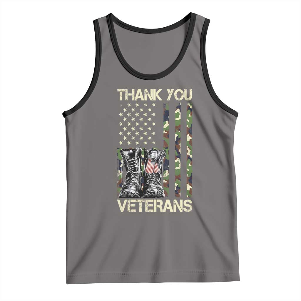 Thank You Veterans Tank Top Camo American Flag Military Supportive Veterans Day - Wonder Print Shop