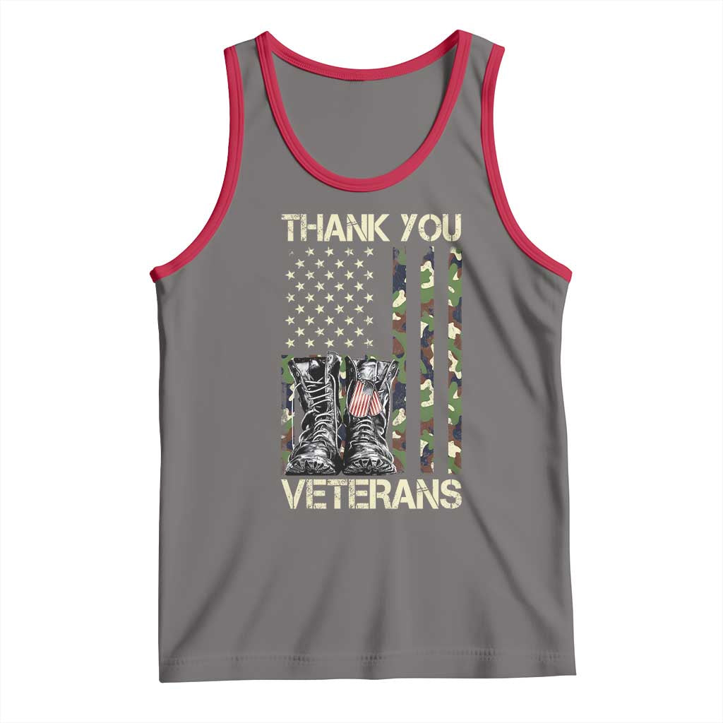 Thank You Veterans Tank Top Camo American Flag Military Supportive Veterans Day - Wonder Print Shop