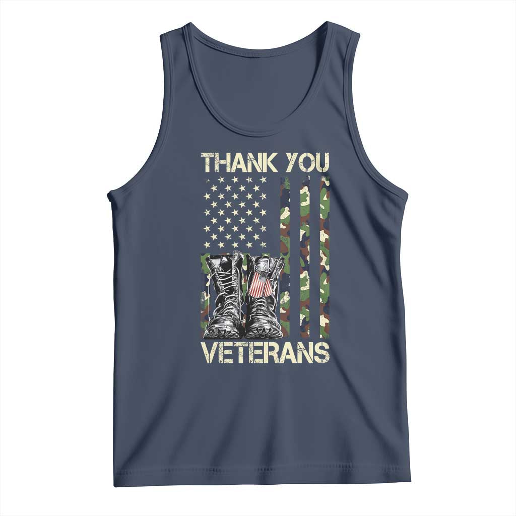 Thank You Veterans Tank Top Camo American Flag Military Supportive Veterans Day - Wonder Print Shop