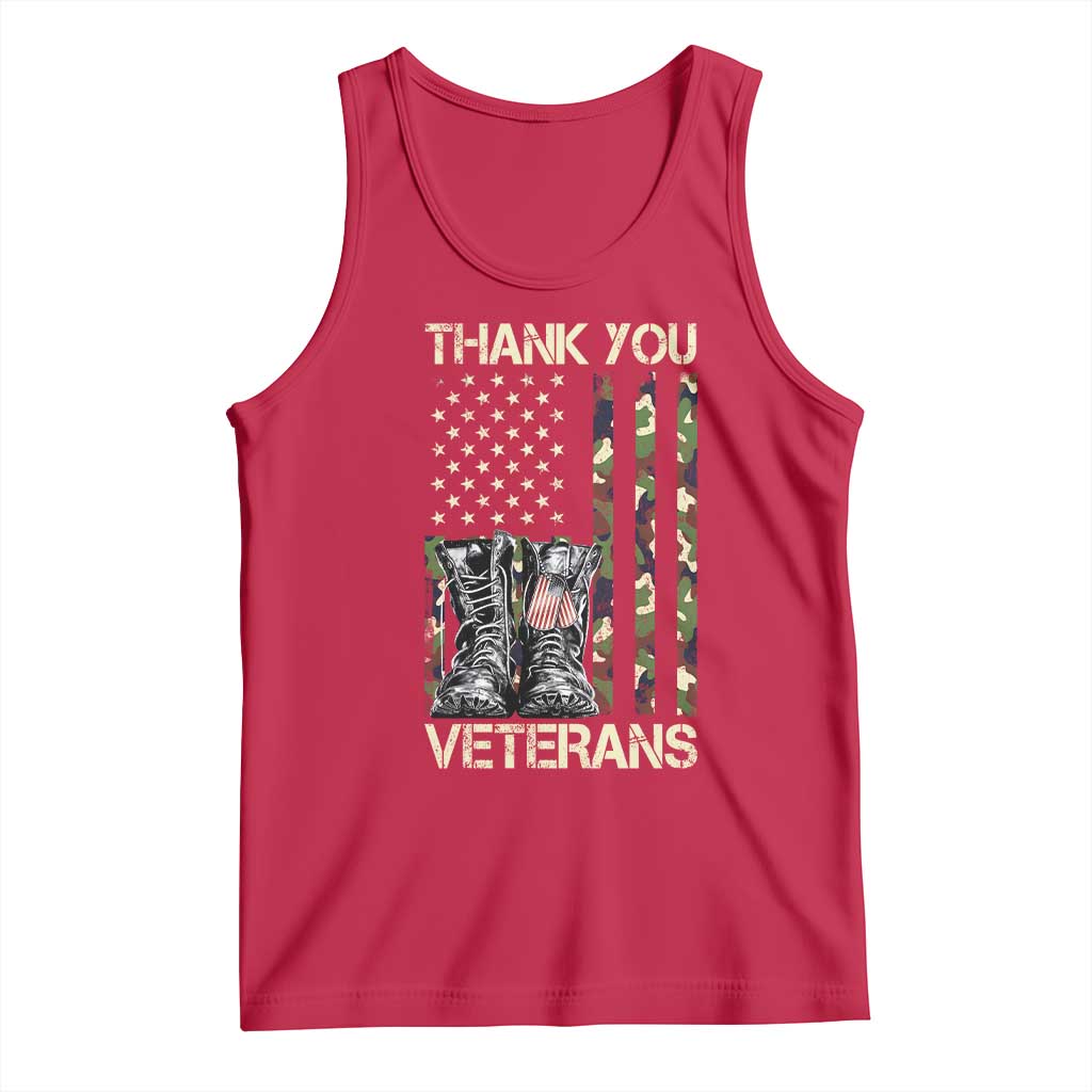 Thank You Veterans Tank Top Camo American Flag Military Supportive Veterans Day - Wonder Print Shop