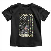 Thank You Veterans Toddler T Shirt Camo American Flag Military Supportive Veterans Day - Wonder Print Shop