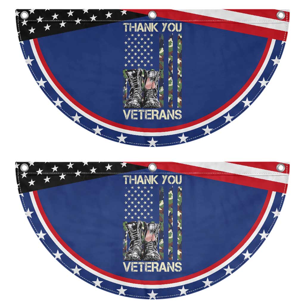 Thank You Veterans Patriotic Fan Flag Camo American Flag Military Supportive Veterans Day