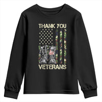 Thank You Veterans Youth Sweatshirt Camo American Flag Military Supportive Veterans Day - Wonder Print Shop