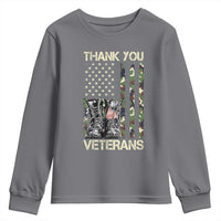 Thank You Veterans Youth Sweatshirt Camo American Flag Military Supportive Veterans Day - Wonder Print Shop