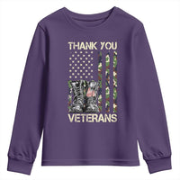 Thank You Veterans Youth Sweatshirt Camo American Flag Military Supportive Veterans Day - Wonder Print Shop