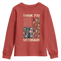 Thank You Veterans Youth Sweatshirt Camo American Flag Military Supportive Veterans Day - Wonder Print Shop