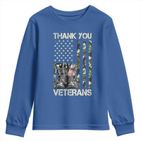Thank You Veterans Youth Sweatshirt Camo American Flag Military Supportive Veterans Day - Wonder Print Shop