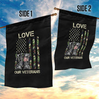 Love Our Veterans Garden Flag Camo American Flag Military Supportive Veterans Day - Wonder Print Shop