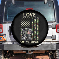 Love Our Veterans Spare Tire Cover Camo American Flag Military Supportive Veterans Day - Wonder Print Shop