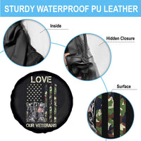 Love Our Veterans Spare Tire Cover Camo American Flag Military Supportive Veterans Day - Wonder Print Shop