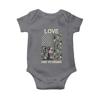 Love Our Veterans Baby Onesie Camo American Flag Military Supportive Veterans Day - Wonder Print Shop