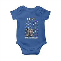 Love Our Veterans Baby Onesie Camo American Flag Military Supportive Veterans Day - Wonder Print Shop