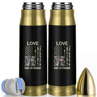Love Our Veterans Bullet Tumbler Camo American Flag Military Supportive Veterans Day - Wonder Print Shop