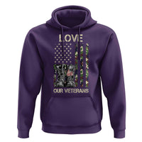 Love Our Veterans Hoodie Camo American Flag Military Supportive Veterans Day - Wonder Print Shop