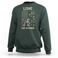 Love Our Veterans Sweatshirt Camo American Flag Military Supportive Veterans Day - Wonder Print Shop