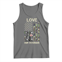 Love Our Veterans Tank Top Camo American Flag Military Supportive Veterans Day - Wonder Print Shop
