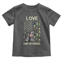 Love Our Veterans Toddler T Shirt Camo American Flag Military Supportive Veterans Day - Wonder Print Shop
