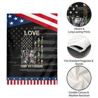 Love Our Veterans Garden Flag Camo American Flag Military Supportive Veterans Day