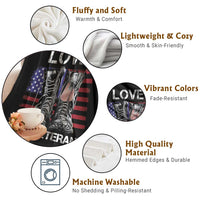 Love Our Veterans Throw Blanket American Flag Military Supportive Veterans Day - Wonder Print Shop