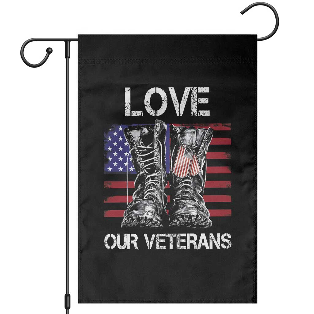 Love Our Veterans Garden Flag American Flag Military Supportive Veterans Day - Wonder Print Shop