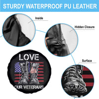 Love Our Veterans Spare Tire Cover American Flag Military Supportive Veterans Day - Wonder Print Shop