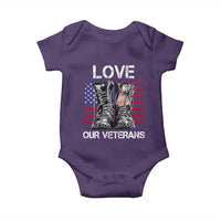 Love Our Veterans Baby Onesie American Flag Military Supportive Veterans Day - Wonder Print Shop