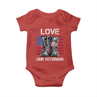 Love Our Veterans Baby Onesie American Flag Military Supportive Veterans Day - Wonder Print Shop