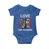 Love Our Veterans Baby Onesie American Flag Military Supportive Veterans Day - Wonder Print Shop