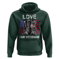 Love Our Veterans Hoodie American Flag Military Supportive Veterans Day - Wonder Print Shop