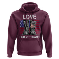 Love Our Veterans Hoodie American Flag Military Supportive Veterans Day - Wonder Print Shop