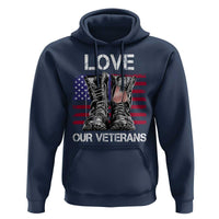 Love Our Veterans Hoodie American Flag Military Supportive Veterans Day - Wonder Print Shop