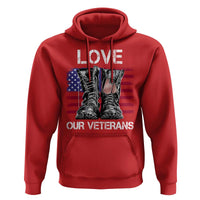 Love Our Veterans Hoodie American Flag Military Supportive Veterans Day - Wonder Print Shop