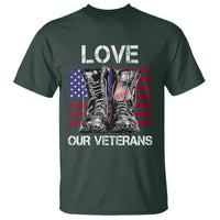 Love Our Veterans T Shirt American Flag Military Supportive Veterans Day - Wonder Print Shop