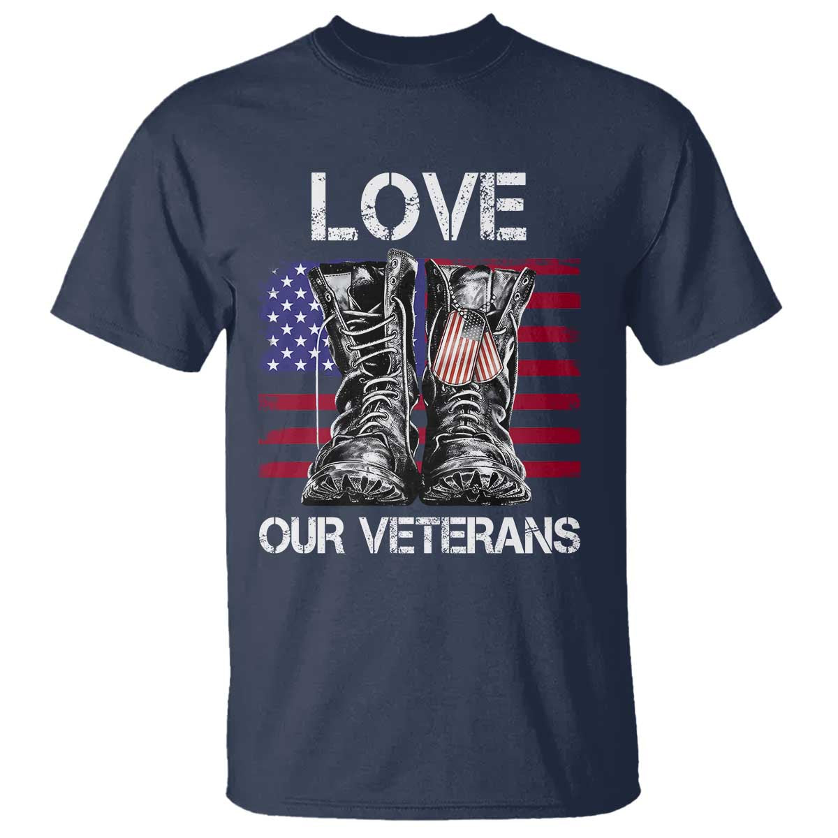 Love Our Veterans T Shirt American Flag Military Supportive Veterans Day - Wonder Print Shop