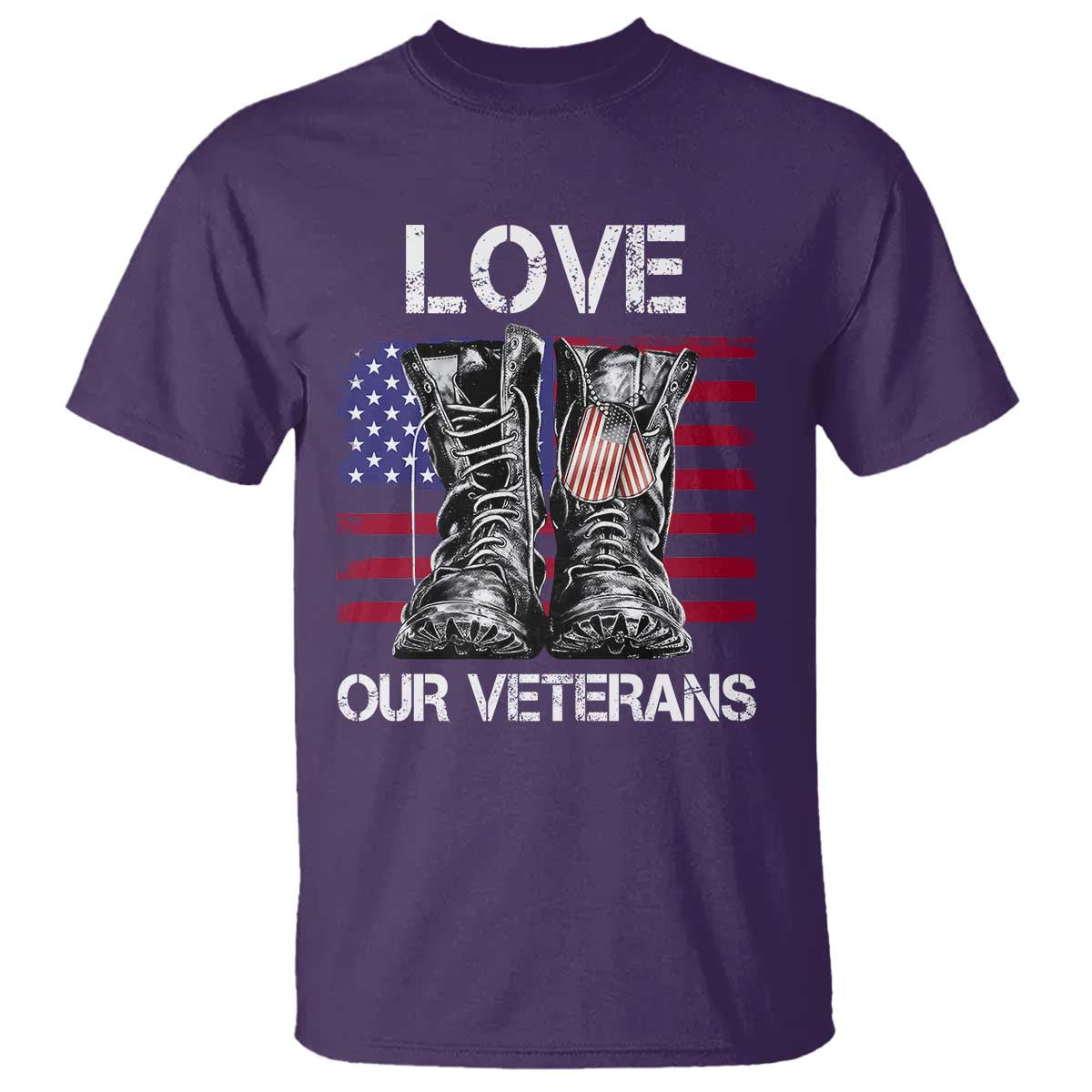 Love Our Veterans T Shirt American Flag Military Supportive Veterans Day - Wonder Print Shop