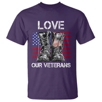 Love Our Veterans T Shirt American Flag Military Supportive Veterans Day - Wonder Print Shop