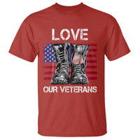 Love Our Veterans T Shirt American Flag Military Supportive Veterans Day - Wonder Print Shop