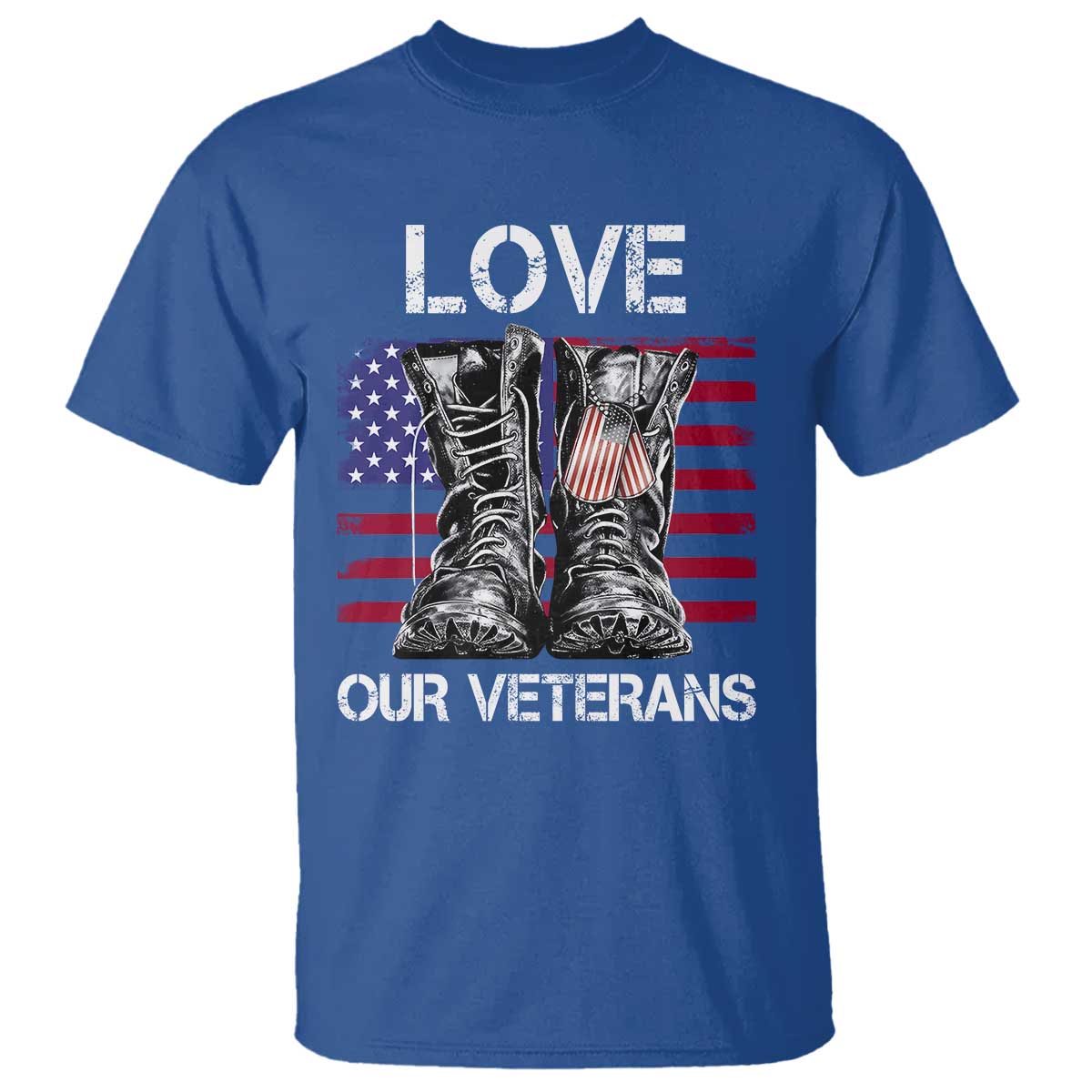 Love Our Veterans T Shirt American Flag Military Supportive Veterans Day - Wonder Print Shop