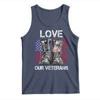 Love Our Veterans Tank Top American Flag Military Supportive Veterans Day - Wonder Print Shop