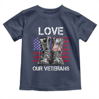 Love Our Veterans Toddler T Shirt American Flag Military Supportive Veterans Day - Wonder Print Shop