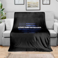 Love Our Veterans Throw Blanket Veterans Day Grunge American Flag - Wonder Print Shop